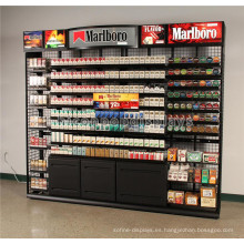 Publicidad Accesorio de pantalla interactiva Soporte de pared de metal Tienda de tabaco Gabinete de exhibición de cigarrillos grande
